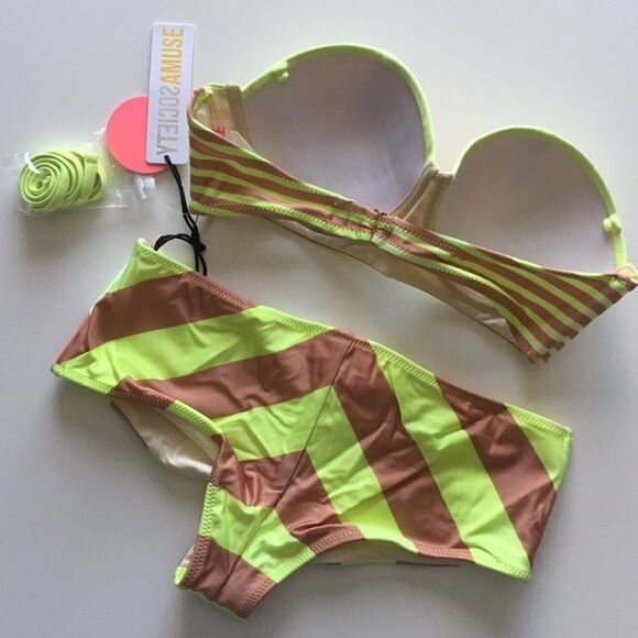 Amuse Society Neon Chevron Swim Suit - Picture 3 of 3